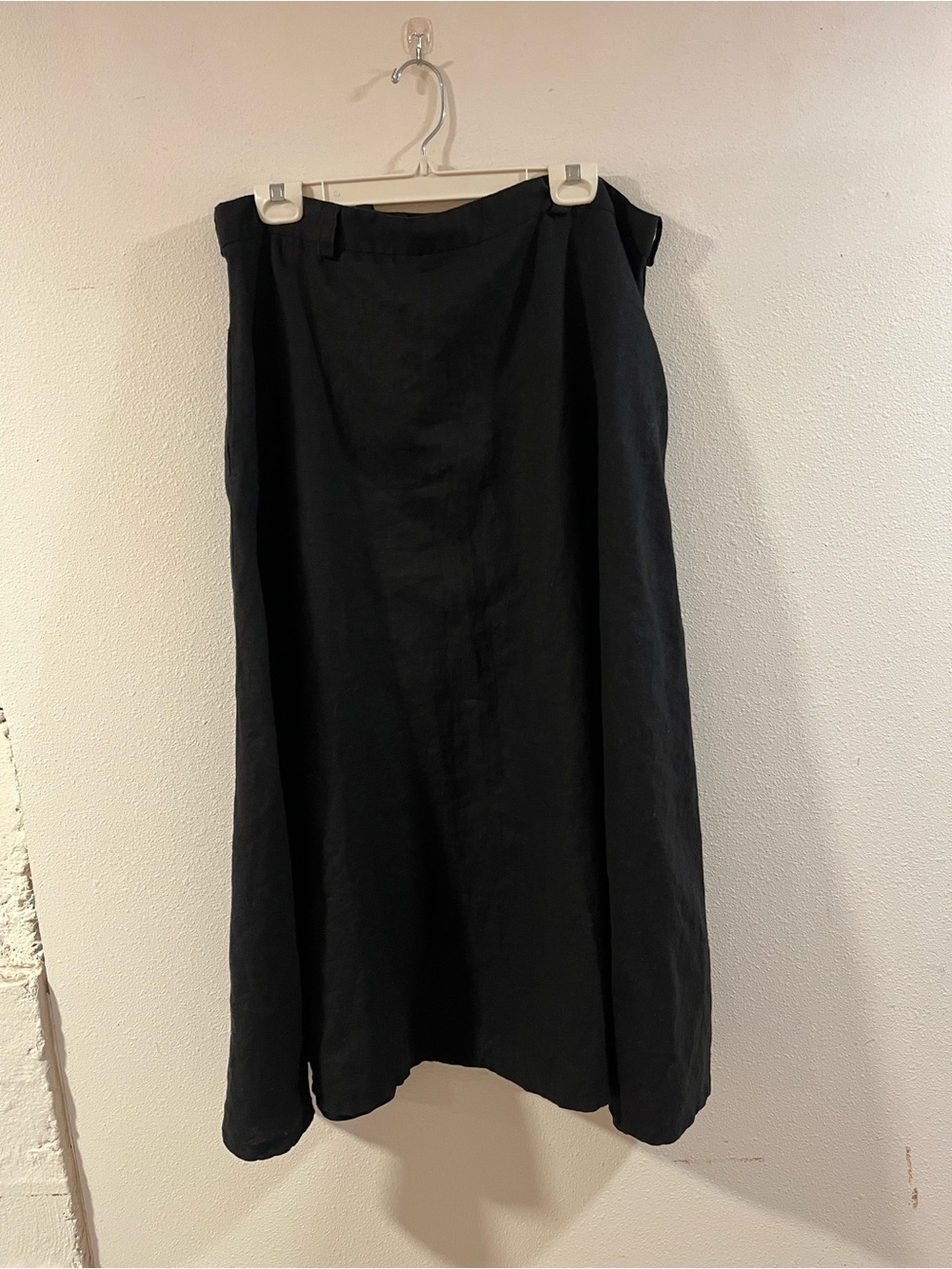Women's Black Linen Maxi Skirt - 18 US